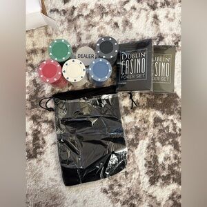 Godinger Dublin Casino Poker Set with Chips and Bag